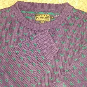 Vintage Eddie Bauer Purple & Teal Birdseye Sweater